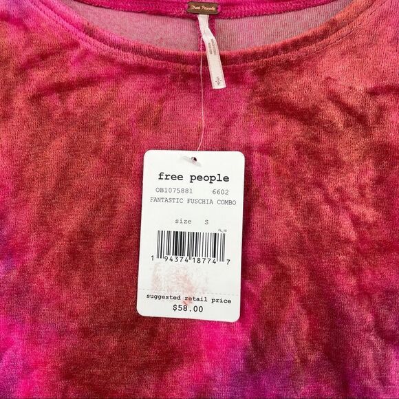 -Free People Tye Dye Velour Shirt NWT - Picture 4 of 6